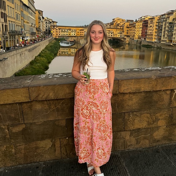 Floral pink maxi skirt - Picture 1 of 1